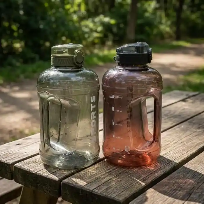 Deconox 1 Adet 2.2 Litre Motivasyonel Su Şişesi - Kırılmaz Polikarbon Ölçekli Sporcu Suluğu Sızdırmaz Kapaklı ve Kulplu Dev Su Matarası (Asorti Karışık Renk Gönderim)