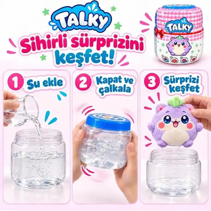 Talky Sihirli Kavanoz Sürpriz Oyuncak, Su Ekle ve Çalkala, Rastgele Karakter Figürü, Çocuklar İçin Eğlenceli Hediye