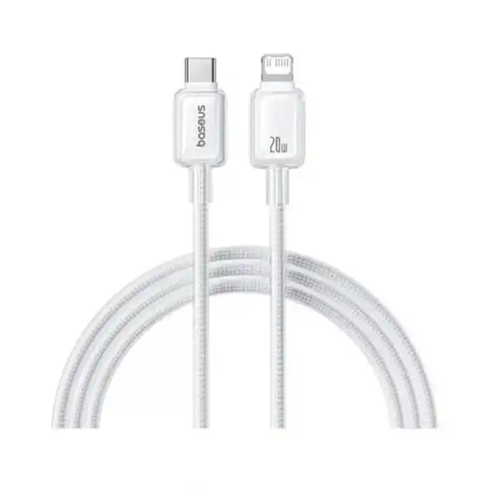 Baseus Crystal Hızlı Şarj C+Lightning 20W 1m Data Kablo - Beyaz