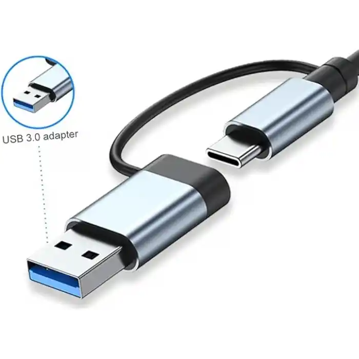 Coverzone Çoklayıcı Adaptör 7in1 USB/Type-c To USB A, USB C Macbook uyumlu Çevirici Adaptör Çok Portlu Çoklayıcı 7 in 1 USB HUB (Gri)