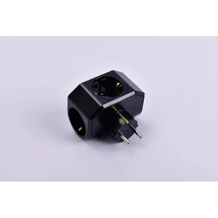 Viko Yonca Plus Siyah Üçlü Topraklı Priz Çarpma Karşıtı