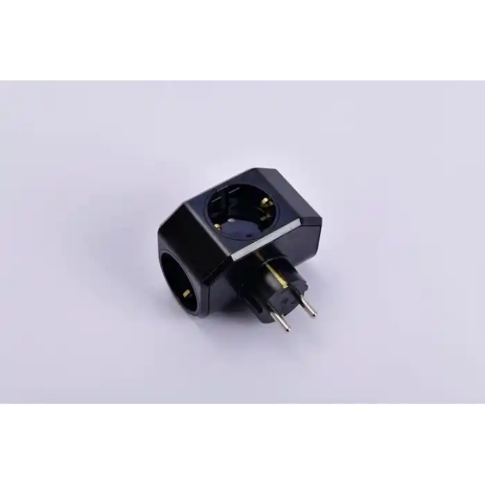 Viko Yonca Plus Siyah Üçlü Topraklı Priz Çarpma Karşıtı
