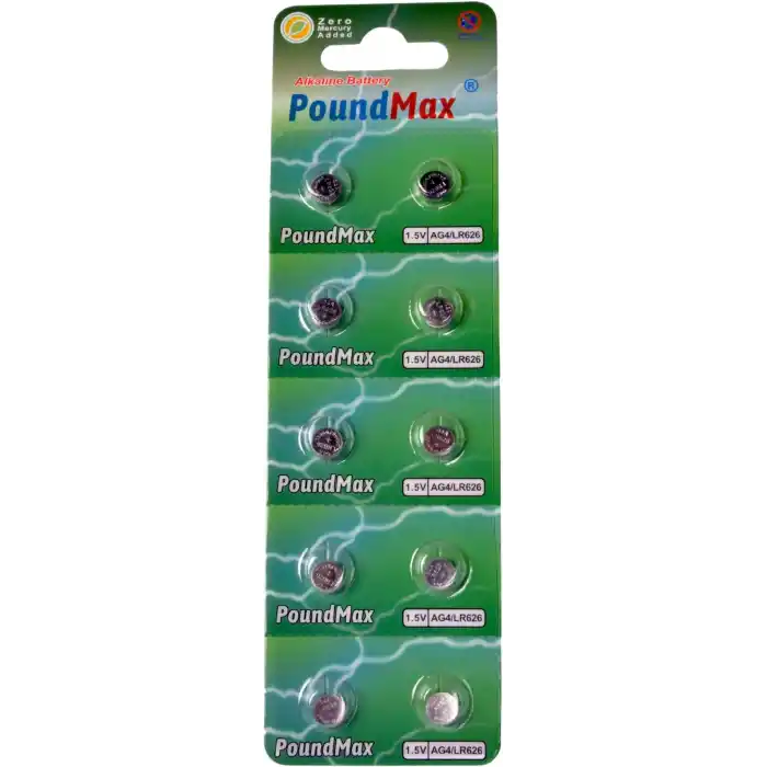 10 Adet AG4 376 377 SR626 SR626SW LR66 1.5v PoundMax Düğme pil, Alkalin saat pili, çocuklara dayanıklı ambalaj, küçük elektronik cihazlar için,ölçüm cihazları ve hesap makineleri