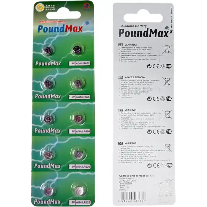 10 Adet AG4 376 377 SR626 SR626SW LR66 1.5v PoundMax Düğme pil, Alkalin saat pili, çocuklara dayanıklı ambalaj, küçük elektronik cihazlar için,ölçüm cihazları ve hesap makineleri