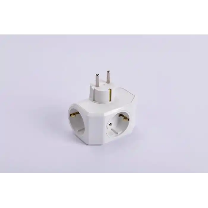 Viko Yonca Plus Beyaz Üçlü Topraklı Priz Çarpma Karşıtı