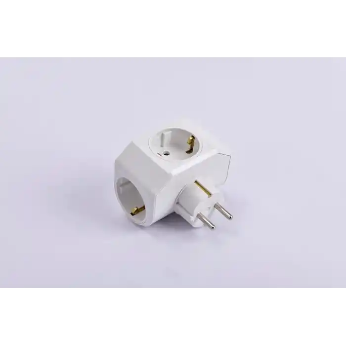 Viko Yonca Plus Beyaz Üçlü Topraklı Priz Çarpma Karşıtı