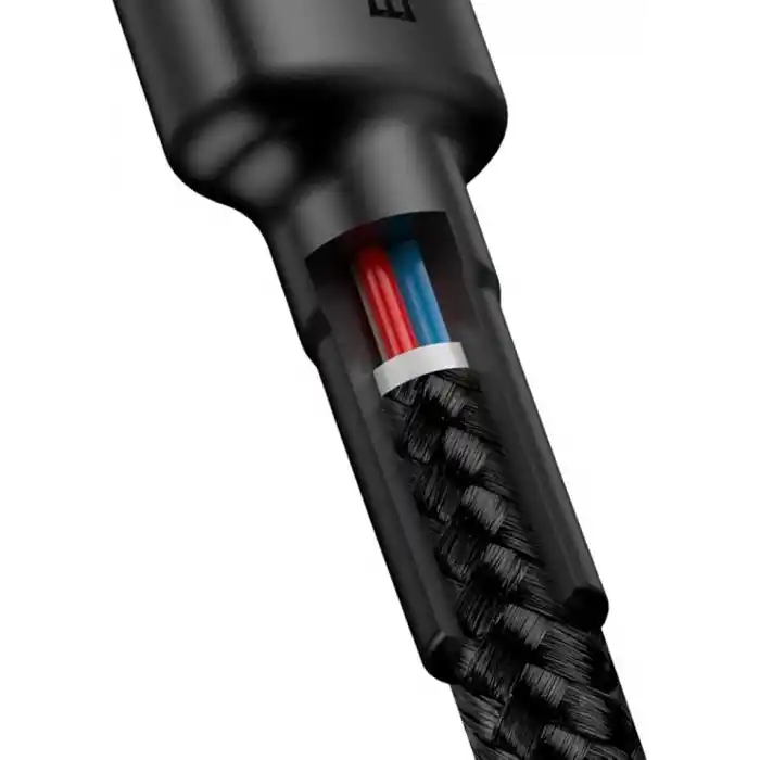 Baseus Cafule, Şarj & Data Aktarımı Kablosu, Gri - Siyah, 2 m, 3 A, 60 W, USB Type C & USB Type C, PD2.0, Flash/Hızlı Şarj