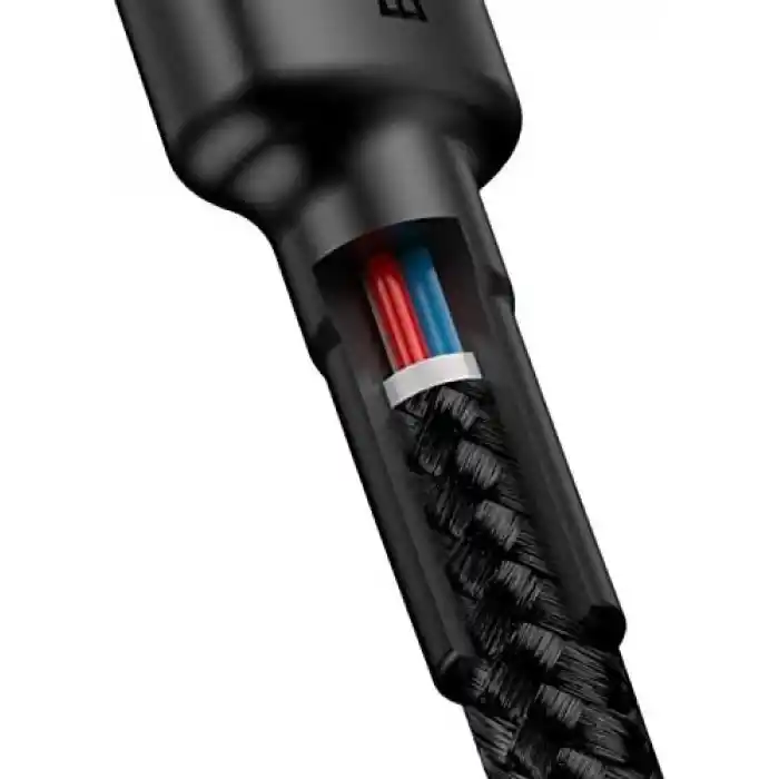 Baseus Cafule, Şarj & Data Aktarımı Kablosu, Gri - Siyah, 2 m, 3 A, 60 W, USB Type C & USB Type C, PD2.0, Flash/Hızlı Şarj