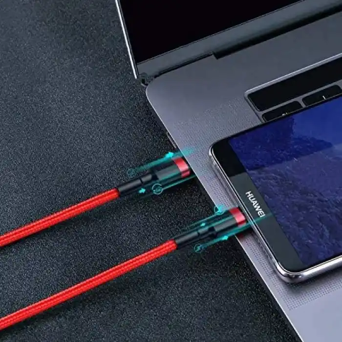 Baseus Cafule, Şarj & Data Aktarımı Kablosu, Gri - Siyah, 2 m, 3 A, 60 W, USB Type C & USB Type C, PD2.0, Flash/Hızlı Şarj