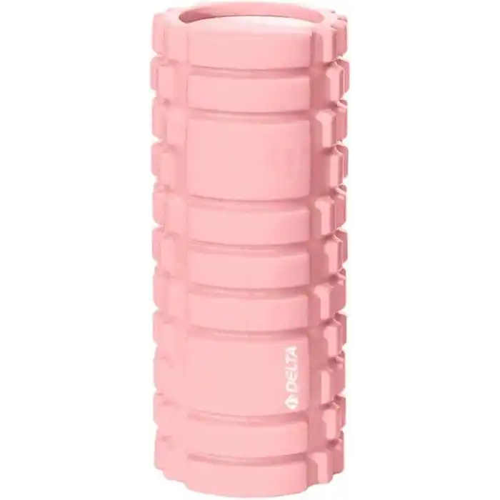 Delta Unisex Tırtıklı Foam Roller Fr 3304, Açık Pembe Yüksek Yoğunlukta Orta Sert Deluxe Masaj Köpüğü Pilates Masaj Rulosu