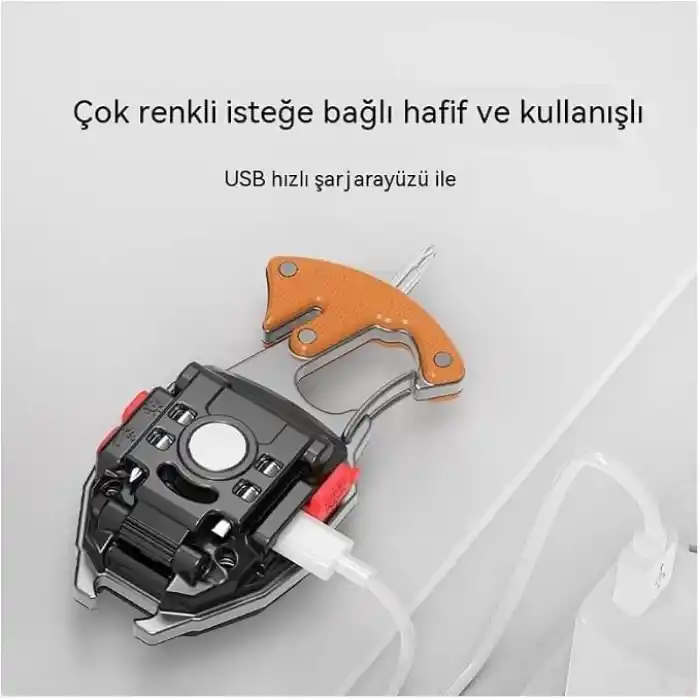 Jouis El Feneri Mini Kamp, Sos,Acil Durum,Bekçi, Polis,Asker, Güvenlik El Feneri, 7 modlu, USB Sarjlı Çok Fonksiyonlu Hayati İdame Lambası(Acil Durum)