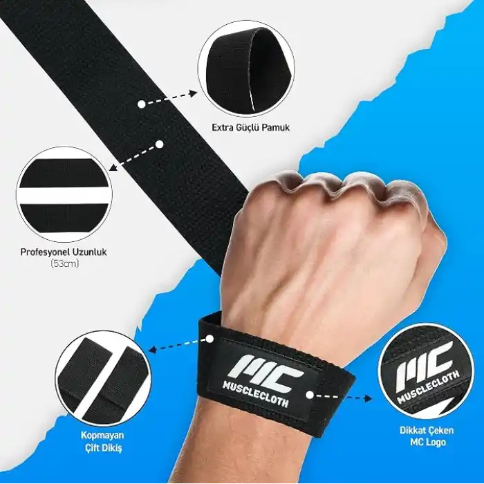 MuscleCloth Lifting Strap Siyah