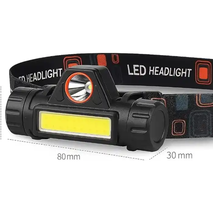 CATA 200 Lümen Mir Led Kafa Feneri Mini LED Far USB Şarj Edilebilir Ayarlanabilir Açı Su Geçirmez Hafif COB Kafa Lambası Dağ Tırmanışı Gece Balıkçılık [Enerji Sınıfı A]
