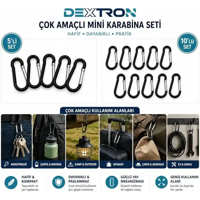 Çok Amaçlı Mini Karabina Seti, Hafif ve Dayanıklı