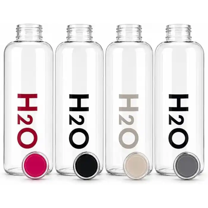 Orret Home 1000 ml Renkli Kapaklı Borosilikat Cam Matara – Sızdırmaz Çevirmeli Vakumlu Kapaklı Suluk,BPA İçermez, Isıya Dayanıklı, Geniş Ağızlı, Şık ve Dayanıklı Cam Su Şişesi (Siyah)