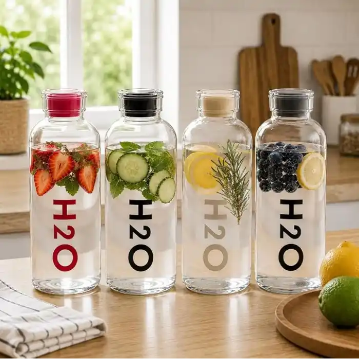 Orret Home 1000 ml Renkli Kapaklı Borosilikat Cam Matara – Sızdırmaz Çevirmeli Vakumlu Kapaklı Suluk,BPA İçermez, Isıya Dayanıklı, Geniş Ağızlı, Şık ve Dayanıklı Cam Su Şişesi (Siyah)