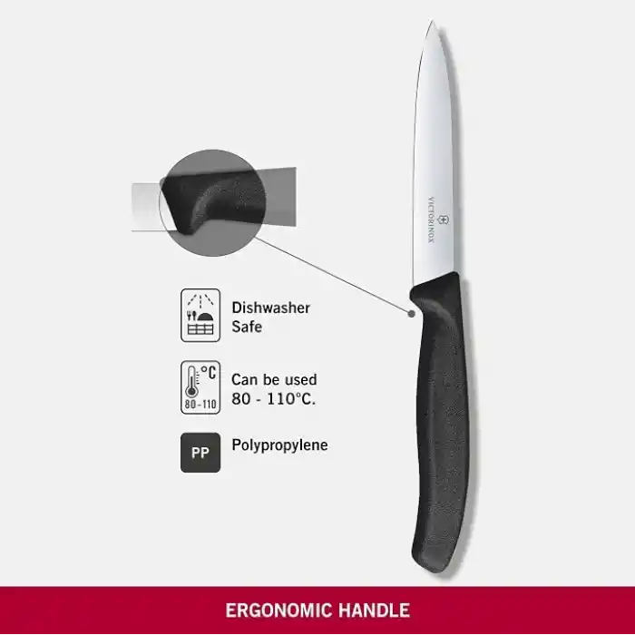 Victorinox 6.7703 SwissClassic 10cm Soyma Bıçağı, Siyah