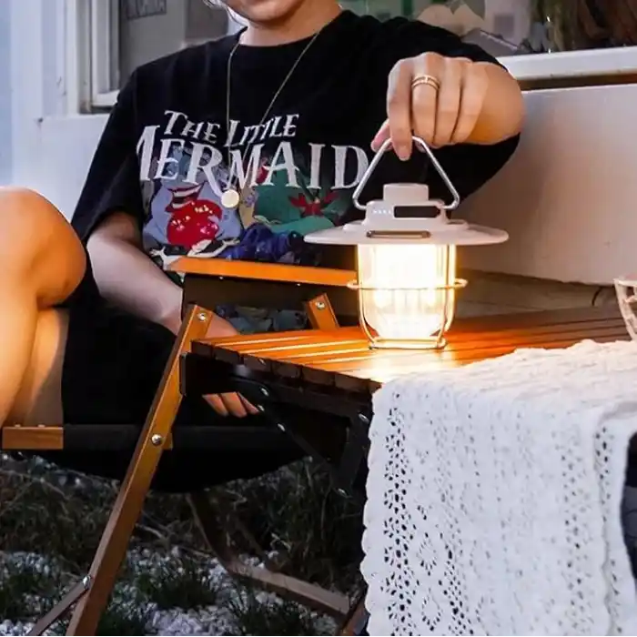 Kamp Lambası Feneri Vintage LED Kamp Feneri Suya Dayanıklı 5.000 mAh Açık Yürüyüş için Kamp Işık Lambası Elektrik Kesintisi Acil Ev Arka Bahçe Verandası Balkon Teras