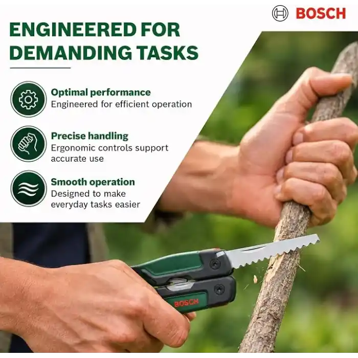 Bosch 16sı 1 arada çok amaçlı alet, DIY, outdoor ve kamp için çok amaçlı alet, paslanmaz çelik, kilitleme fonksiyonu, yumuşak tutuş, 16 fonksiyon, pense, makas, tornavida, bıçak, testere vb