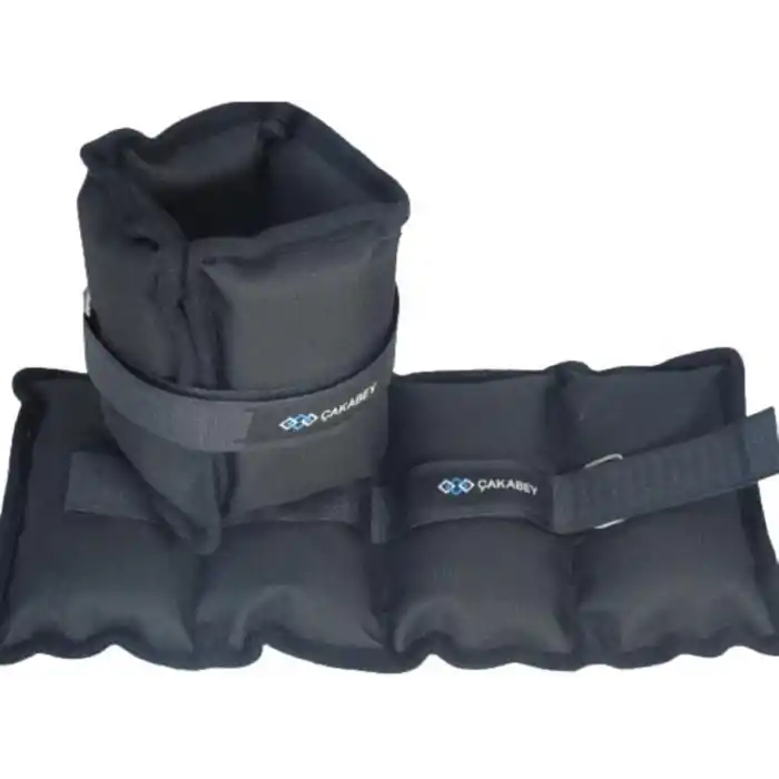 El-ayak Bilek Ağırlığı 1 Kg 1 Kg (2 ADET) (TOPLAM 2 KG) Siyah Kum Torbası Ayarlanabilir Cırt