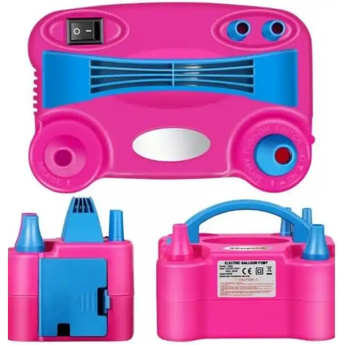Shopexxtra Elektrikli Balon Pompası, Çift Nozullu Balon Şişirme Makinesi, 600W, 220-240V, Parti