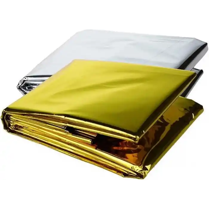 2 Adet Soğuk Ve Sıcak Tutan Çift Taraflı Acil Durum Battaniyesi 130cm x 210cm