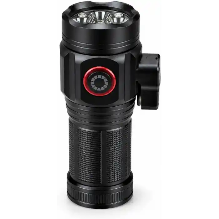 Busstier 10000 Lümen Mıknatıslı Mini El Feneri 15W Güçlü LED Şarjlı Yedek Pilli Taşıma Çantalı Taşınabilir Kamp Araç Acil Durum Feneri
