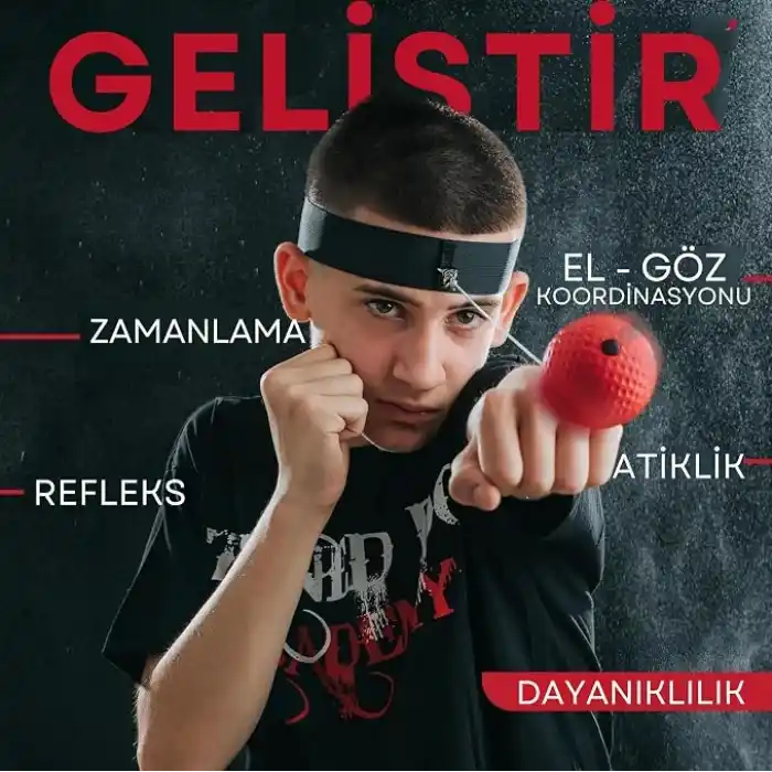 Sporsize Boks Refleks Topu ve Ayarlanabilir Kafa Bandı – Refleks Geliştirme, Koordinasyon, Hız ve Odak Antrenmanı İçin Güvenli Antrenman Topu – Çocuk ve Yetişkin Uyumlu