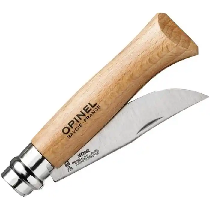 Opinel Inox Kayın Saplı Paslanmaz Çelik Çakı, Unisex, Kahverengi, Nr.8