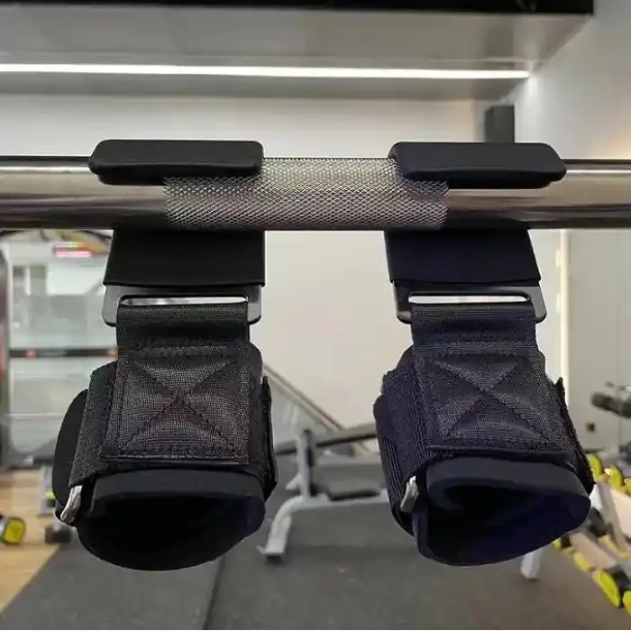 Valkyrie 2 Adet Ağırlık Kaldırma Kancası Tutma Yardımcısı Bar Fitness Bilekliği Lifting Hooks Straps Siyah