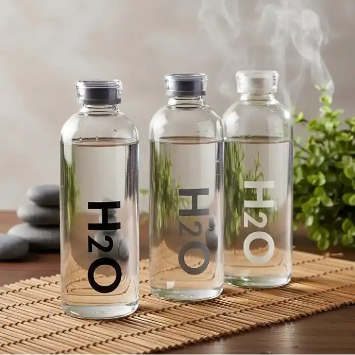 Deconox 1000 ml Renkli Kapaklı Borosilikat Cam Matara, Sızdırmaz Çevirmeli Vakumlu Kapaklı Suluk, Isıya Dayanıklı Geniş Ağızlı Detoks ve Su Şişesi (BPA İçermez) (BEYAZ)