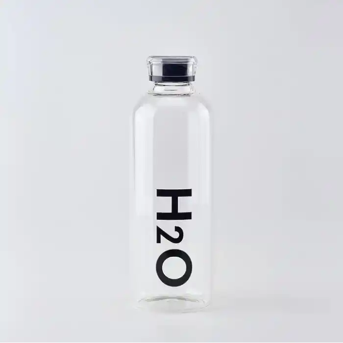 Deconox 1000 ml Renkli Kapaklı Borosilikat Cam Matara, Sızdırmaz Çevirmeli Vakumlu Kapaklı Suluk, Isıya Dayanıklı Geniş Ağızlı Detoks ve Su Şişesi (BPA İçermez) (BEYAZ)