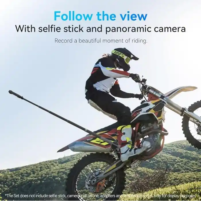 TELESIN Duall Top Kelepçe Montaj Çubuk Direği Bisiklet Bisiklet Motosiklet Gidon Tüp Tutucu Aksesuarları GoPro Hero 13 12 11 10 9 8, DJI Osmo Action 5 Pro 4 3 Insta360 X3 X4 Go3 Ace Pro ile Uyumlu