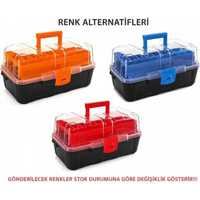 Orret Home Şeffaf Kapaklı Balıkçı Takım Çantası, 3 Katlı Rapala ve Sahte Yem Organizeri, Olta Malzemesi Kutusu, İğne Kurşun Fırdöndü Kaşık Düzenleyici, Kilitli Taşıma Çantası