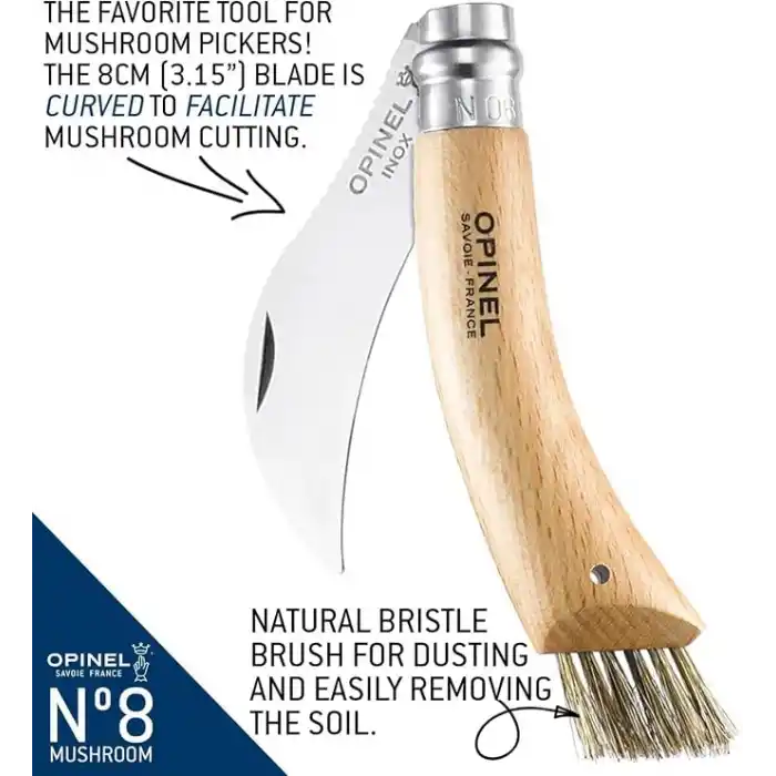 Opinel Kayın Saplı Mantar Toplama Bıçağı Unisex, Kahverengi, Standart