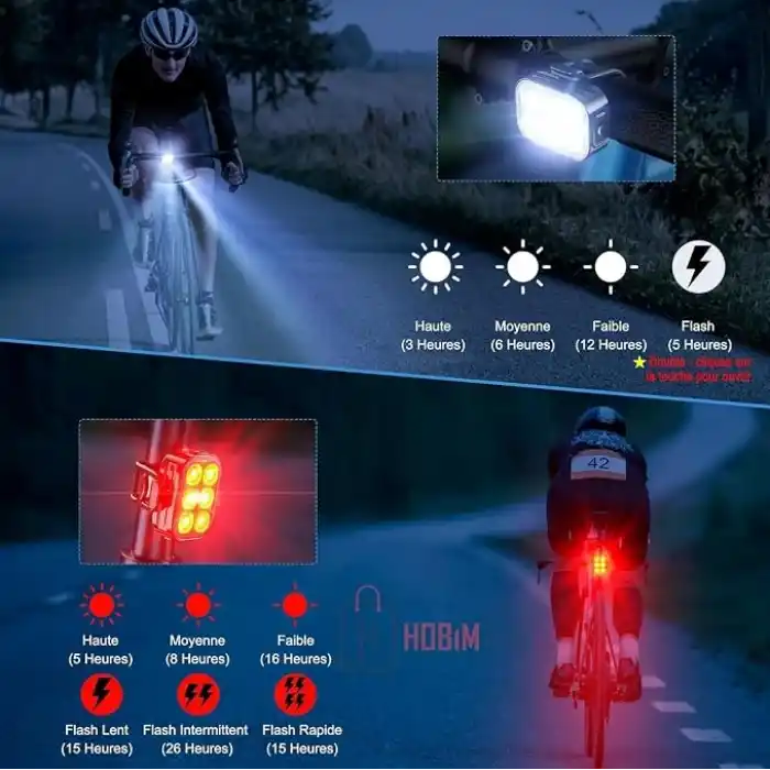Ht-29 Şarjlı Bisiklet Işığı Ön Arka Flaşlı Usb 4 Mod Stop Lambası Aydınlatma Işık Seti IP65 Su Geçirmez Lamba Motosiklet