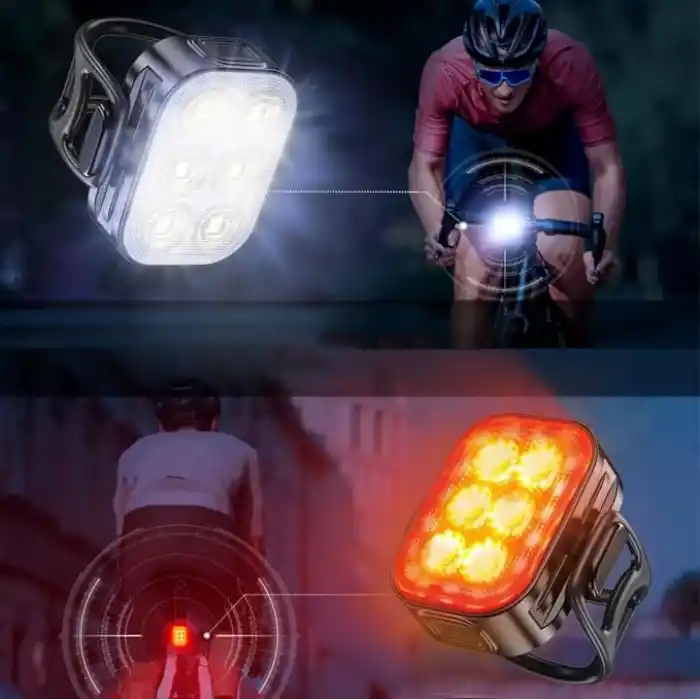 Ht-29 Şarjlı Bisiklet Işığı Ön Arka Flaşlı Usb 4 Mod Stop Lambası Aydınlatma Işık Seti IP65 Su Geçirmez Lamba Motosiklet