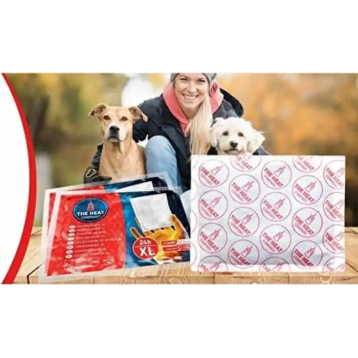 THE HEAT COMPANY El Isıtıcısı XL — 10lu Paket - Ekstra Sıcak — Büyük Cep Isıtıcı — Isı Pedi — 24 Saat Sıcak Eller - Havayla Çalıştırılmış — Tamamen Doğal