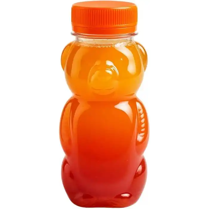 Orret Home 10 Adet 250 ml Ayıcık Şeklinde Pet Şişe BPA İçermez Ayıcıklı Şişe Meyve Suyu ve Su Şişesi Okul Kreş Piknik ve Günlük Kullanım İçin