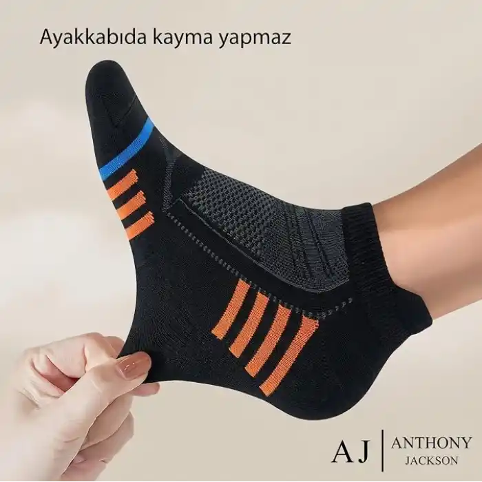 Anthony Jakson 6 Çift Kutulu Bambu Premium Bay - Bayan Spor Desenli Dikişsiz Spor Koşu ve Yürüyüş Çorabı Fabian