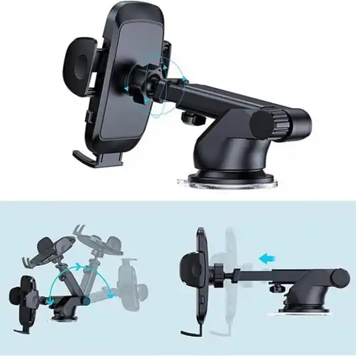 Hb-39 Premium Telefon Tutucu Araç İçi Telefon Tutucu Ayarlanabilir Cam ve Torpido Için Yüksek Kalite Tutucu Araba