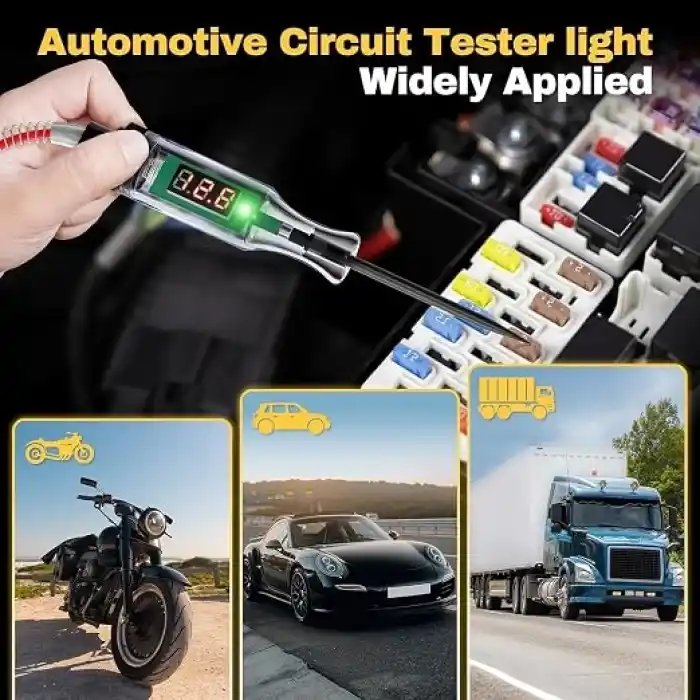 AEE® 6V/12V/24V Dijital LED Otomotiv Devre Test Cihazı – Voltaj, Süreklilik ve Sigorta Test Kalemi