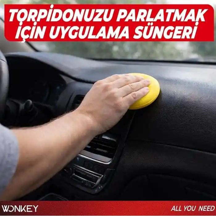 WONKEY - Oto Pasta Cila Wax Pedi Süngeri, Araba ve Torpido Parlatma ve Temizleme Aplikatörü, Polisaj Süngeri, Deri Koltuk Parlatma, Araç Boya Parlatma ve Wax Uygulama Pedi (4 Adet)