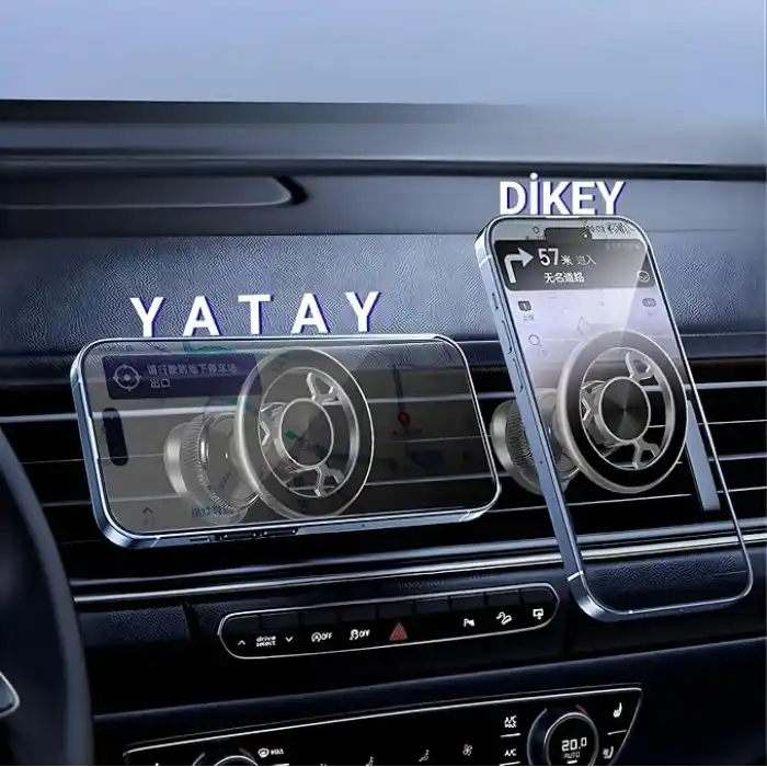 Romofy Manyetik Telefon Tutucu MagSafe İle Uyumlu Havalandırma İçin [Güçlü Mıknatıslar] - Kancalı Cep Telefonu Tutacağı Araba Telefon Tutucu - Izgara Klipsli Oto Tutucu