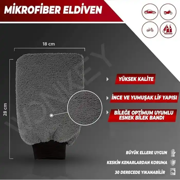 WONKEY - Mikrofiber Oto Yıkama Eldiveni ve Araç Pasta Cila Eldiveni - Araba Köpükleme Yıkama ve Mop Temizlik Eldiveni, Otomobil için Ultra Yumuşak Yüksek Emici Kurulama ve Temizleme Eldiven