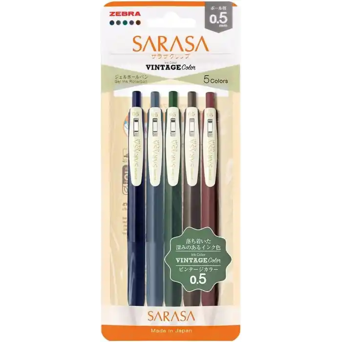 ZEBRA Sarasa Clip Vintage Seri 1 Set 0,5MM 5 Li Pet