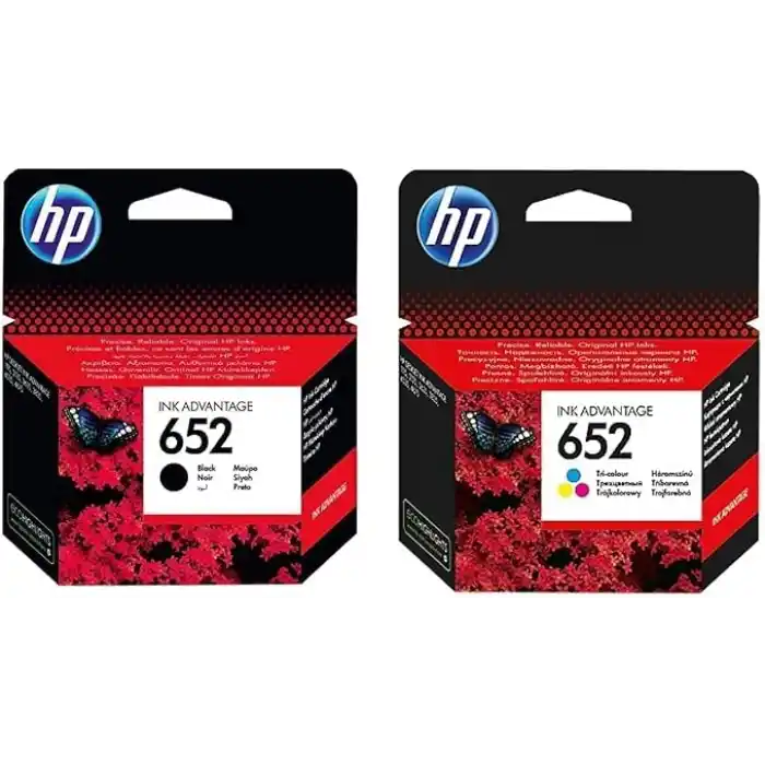 HP F6V25AE + F6V24AE 652 Siyah + Renkli Kartuş Seti