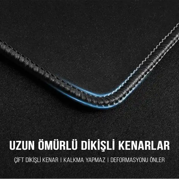 Klasse Pro Black Edition - Dikişli Kenar 70x30, 90x40, 100x50 ve 120x60 cm Oyuncu Gaming Mouse Pad (Siyah, 90x40 cm)