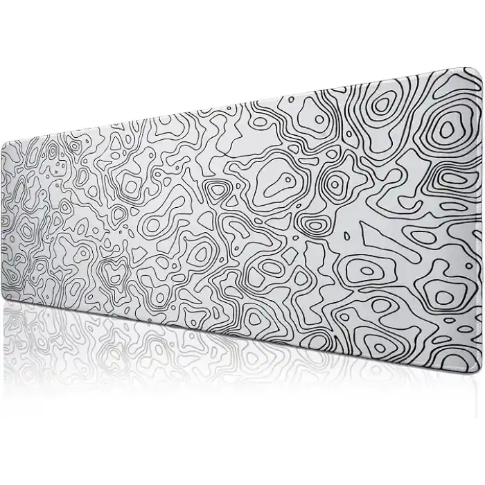 Klasse Pro - 6 Farklı Model Dikişli Kenar 70x30 cm Oyuncu Gaming Mouse Pad (White Map Lines)