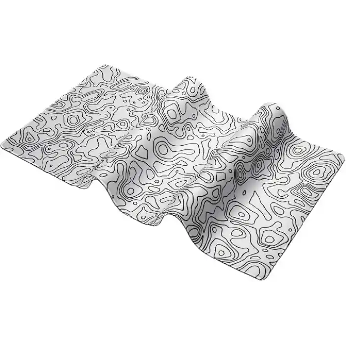 Klasse Pro - 6 Farklı Model Dikişli Kenar 70x30 cm Oyuncu Gaming Mouse Pad (White Map Lines)